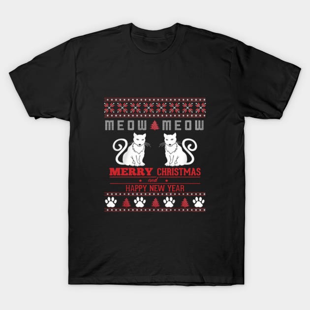 Meow Meow Cat Ugly Christmas T-Shirt by dustinbrand29
